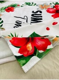 Resim Asyabayrak, Baskılı Plaj Havlusu KOD:10, BEYAZ, PLAJHAVLUSU10 