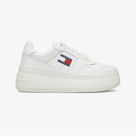 Resim Tommy Jeans Retro Basket Flatform Kadın Beyaz Sneaker Düz En0en02506 Beyaz 