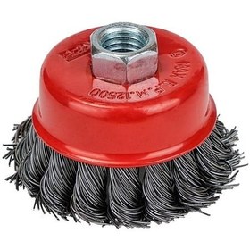 Resim Çanak Fırça 125mm Burmalı Gri Telli M14 Vidalı 