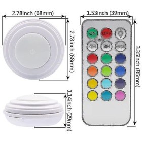 Resim Ayarlanabilir Parlaklığa Sahip 6 Parçalı Kablosuz Uzaktan Kumandalı Dolap Işıkları, Mutfak Ve Banyo İçin Led Dolap Aydınlatması 