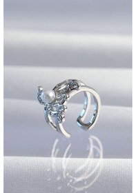 Resim Pirinç Gümüş Renk İncili Ahtapot Earcuff Küpe - Ebj240820w26732 Diğer 