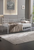 Resim Unimet Daily Daybed Tek Kişilik Sedir Metal Karyola Beyaz 