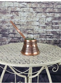Resim Üzümlü Bakır Cezve 5 Fincanlık 