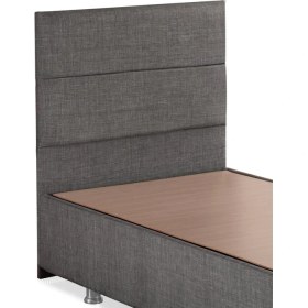 Resim Niron Silver Başlık Tek Kişilik Yatak Başlığı - 90 cm Gri Keten Kumaş Başlık 