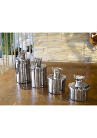 Resim Bakır Baharat Seti Objeli Model 4'lü Gümüş Bakır 