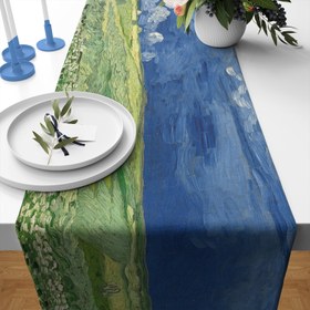 Resim Fırtına Bulutları Altında Buğday Tarlası Runner Örtü - 50 cm x 175 cm 