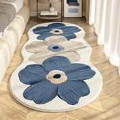 Resim 1000G Taklit Kaşmir 10Mm Sevimli Şeffaf Çiçek Halı, Yatak Odası Yatağı İçin Kabarık Ve Yumuşak Halı, Hafif Lüks Oturma Odası Dekoratif Halı, Koridor, Çalışma Odası Ve Gardırop İçin Kaymaz Paspas. 