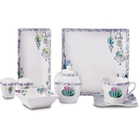 Resim Korkmaz 8574 Lınk Collectıon Kaktüs 6 Kişilik 28 Parça Kahvaltı Takımı Kare 