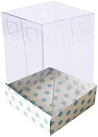 Resim Asetat Kutu Altı Karton 5X5X8 CM (50 Adet) Puantiyeli Mavi 