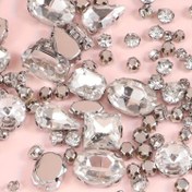 Resim Aogue 100 adet/130 adet Karışık Tarz Cam Rhinestones, El İle Dikişli Takı Yapımı Parçaları ve Aksesuarları DIY El Sanatları ve Süslemeler için 