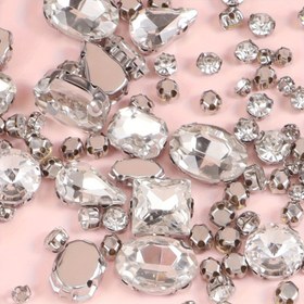 Resim Aogue 100 adet/130 adet Karışık Tarz Cam Rhinestones, El İle Dikişli Takı Yapımı Parçaları ve Aksesuarları DIY El Sanatları ve Süslemeler için 