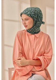 Resim Silk Home Aura Eşarp 140005-12 Petrol Yeşili, Su Yeşilli, Somon 