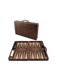 Resim Star Deri Fermuarlı Çanta Tavla Takımı Büyük Boy 