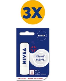 Resim Nivea Med Repair Dudak Kremi 4.8 G x 3 