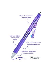Resim Xberry Jel Kalem Charmlı - 07mm Yuvarlak Uç Menekşe 