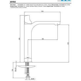 Resim Eca Myra Yüksek Tip Lavabo Bataryası 104108984 