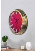 Resim Altın Gold Rengi Metal Çerçeveli Salon Ofis Duvar Saati 40 Cm (531933844) 