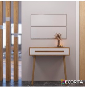 Resim Decorita Aynalı Dresuar | 2'Li Ayna Ve Dresuar | 90X86X30 Beyaz - Meşe 