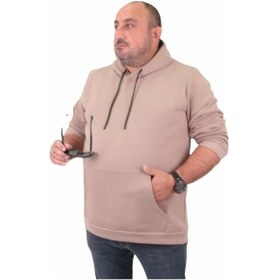 Resim Starbattal Büyük Beden Erkek Basic Sweat Kapüşonlu 11700 Toprak-Toprak 