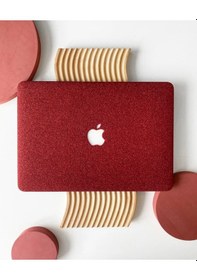 Resim Apple Uyumlu MacBook Air M1 Kılıf 13inç Simli G1505 Touchıd'li M1 Air A2337 A2179 A1932 İle Bordo 