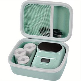 Resim Phomemo M110 Etiket Makinesi ile Uyumlu Kılıf - Taşınabilir Mini Termal Etiket Makinesi Taşıma Çantası, Yazıcı Etiketleri, USB Kablosu ve Aksesuarlar İçin (Sadece Kutu) 