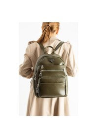 Resim Baginn Vegan Deri Kadın Sırt Çantası 35 25 Cm Yağmur İtici Kumaş Mega Bag Günlük Kullanıma Uygun Yeşil 