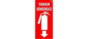 Resim Fosforlu Yangın Tüpü Söndürme Cihazı Levhası 
