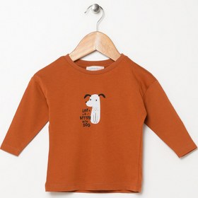 Resim Mammaramma Baskılı Tarçın Bebek T-shirt 22fwb-21 