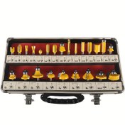 Resim 1/4" Şaftlı 24 Parça Premium Karbür Router Ucu Seti - Hassas Ahşap İşleme Araçları, Dayanıklı Metal Kılıf Dahil 