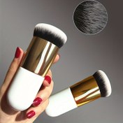 Resim 1 adet Oval Fondöten Fırçası, Naylon Kıllı, Kokusuz, Çok Amaçlı Yüz Avuç Fırçası Allık & Aydınlatıcı için, ABS Plastik Saplı, Normal Ciltler için, Makyaj Fırçaları 