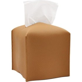 Resim Spot Pu Deri Kare Doku Kutusu Kare Yaratıcı Reklam Doku Kutusu Oturma Odası Sehpa Araba Peçete Doku Kahverengi Küçük İnce Kesit 