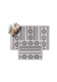 Resim Finike Doğal Pamuklu 2'li Banyo Paspas Seti 60x100+50x60 Cm Gri Gri 