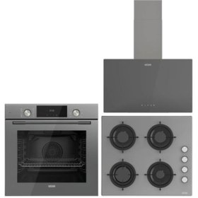 Resim Uğur UĞUR GRİ ANKASTRE SET(UAD 6011 GA3D + UAF 6011D GCPET + UAO 6040W0 GCY) 