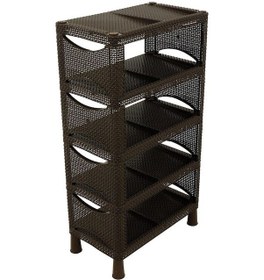 Resim Sağlam Plastik Rixo Ayakkabılık Örgü Kahverengi 