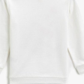 Resim Erkek Bebek Yazılı Baskılı Bisiklet Yaka Sweatshirt Pamuklu 