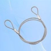 Resim Önceden Bağlanmış Çift Halkalı Uçlu 2mm Kalınlığında 304 Paslanmaz Çelik Tel Halat - Kesilmeye Dayanıklı, Hafif Eşyaları Asmak & Çitleri Kilitlemek İçin Güvenli, El Sanatları Tel 