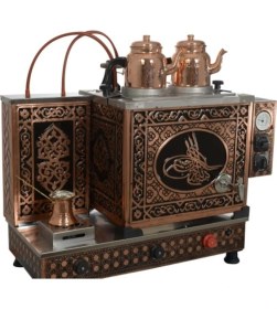 Resim Allians El Yapımı Bakır Çay Kazanı, Şık ve Dayanıklı Demlikli Set 