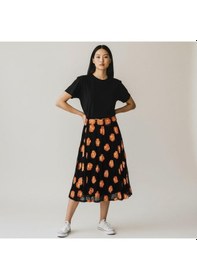 Resim Eren Style Şifon Beli Lastikli Etek 95 Cm - 38-50 Oranj 