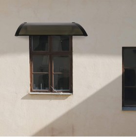 Resim Gardinus Kapı Üstü Pratik Sundurma 120 X 60 Cm Siyah Ayak-Bronz Levha 