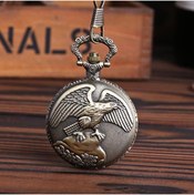 Resim keyfimshop Kişiye Özel Retro Kartal Kabartmalı Quartz Köstekli Saat-1 
