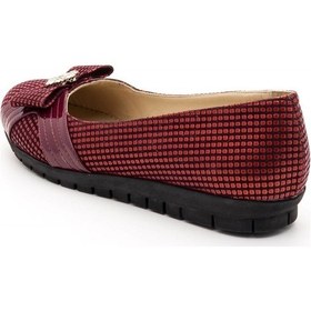 Resim 41-42-43-44 Numara 18539 Bordo Damla Baskı Büyük Numara Babet Bordo 