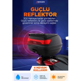 Resim Wogen WG52 Basic Siyah Motosiklet Arka Çanta 52L Geniş Depolama Alanı ve Dayanıklı Malzeme 