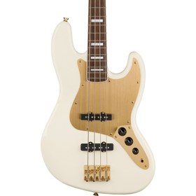 Resim Squier 40th Anniversary Jazz Bass Gold Edition 4 Telli Bas Gitar - Olympic White / Laurel 