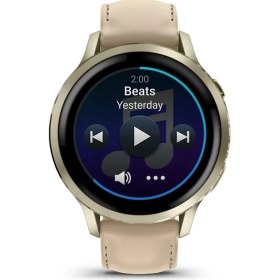 Resim Garmin Venu 4 - 41 mm - Lunar Gold Deri Kayışlı 