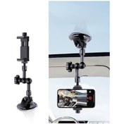 Resim Sones 27cm Tekli Vantuzlu Eklemli Sürtünmeli Sihirli Kol Telefon Kelepçesi Montajı Siyah 