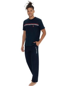 Resim U.s. Polo Assn. Erkek Lacivert Bisiklet Yaka Kısa Kollu Pijama Takım Lacıvert 