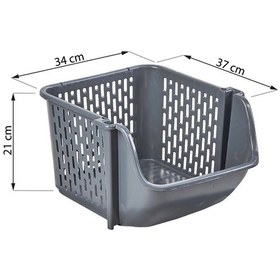 Resim 3 Katlı Tekerleksiz Plastik Sebzelik Patates Soğanlık Saklama Ünitesi Mutfak Organizeri Gri 