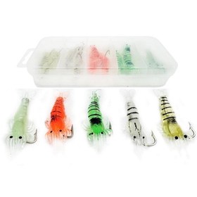 Resim Silikon Karides Yapay Yem İğneli-15 Adet-kutulu 4.5cm 