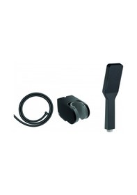 Resim Creavit SH120S Kireç Kırıcılı El Duşu Seti Mat Siyah (Kare) Siyah 