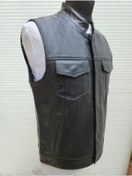 Resim ArdaStilDeri Hakiki Deri Motorcu Tarz Deri Yelek MT 